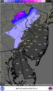 Snow forecast from National Weather Service