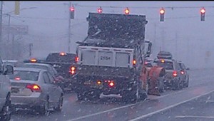 DELDOT truck salts U.S. 13 in Dover.