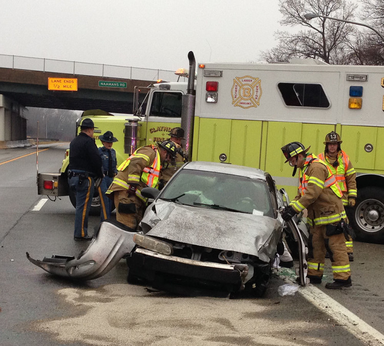 Crash on I-495, I-95 in Claymont, Delaware