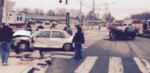 Accident scene on Route 273 at Airport Road