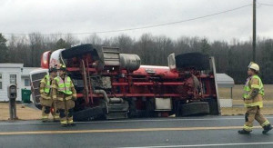 Propane truck crash near Greenwood, Delaware