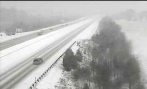 Snow on Route 1 at Route 10 in Dover