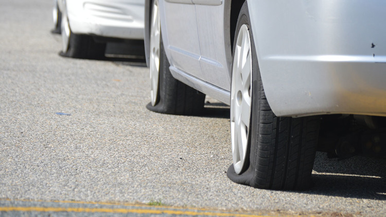 Damaged tires Harmony Woods