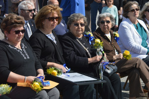 Trooper Rupert's widow, Abigail, at center, attended ceremony.