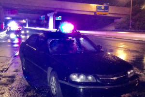 Car with smashed windshield remained at scene. (Photo: Delaware Free news)