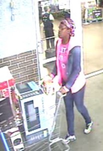 Surveillance photo released by New Castle County police in identity theft case.