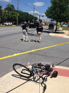 Scene of bicycle collision in Elsmere (Photo: Delaware Free News)