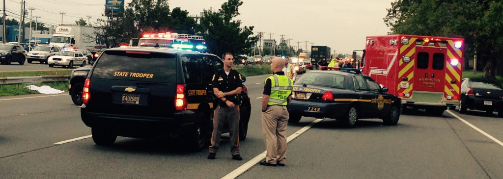 Scene of fatal accident on U.S. 13 in front of New Castle Airport. (Photo: Delaware Free News) 