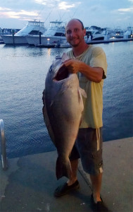 Andrew Orr and his record blueline tilefish (Photo courtesy DNREC)