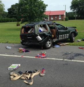 Jeep flipped end-over-end but came to rest on its wheels. (Photo: Delaware State Police)