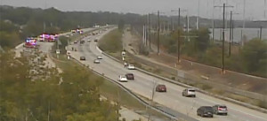 Crash scene on southbound Interstate 495 (Photo: DelDOT traffic cam)