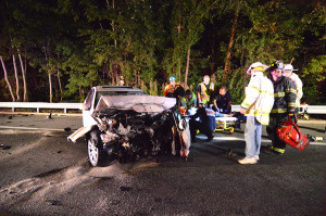 Crash wreckage on New Linden Hill Road (Photo: Delaware Free News)