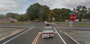 Police said truck went from Route 5 across all lanes of Route 1 before crashing into tree stumps and large tree at Brumbley's Family Park property. (Photo: Google maps)