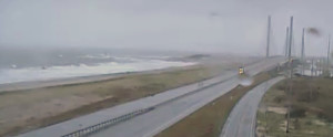 Surf pounds in at Indian River Inlet. (Photo: DelDOT traffic cam)