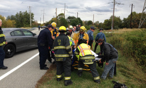 Victim was treated at the scene by paramedics. (Photo: Delaware Free News)