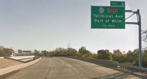 Northbound I-495 approaching Terminal Avenue (Photo: Google maps)