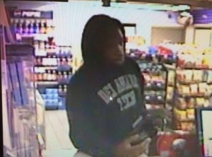 Surveillance photo released by Delaware State Police after Exxon robbery on U.S. 13. 