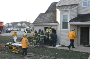 Car struck home on Colefax Court in Village of Hershey Run community. (Photo: Delaware Free News)