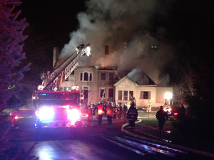 Hockessin firefighters were among those responding when fire destroyed home at 1087 Kaolin Road in Kennett Townshhip, Pennsylvania. (Photo: Delaware Free News)