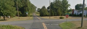 Fox Chase Road and Barratts Chapel Road northeast of Felton (Photo: Google maps)