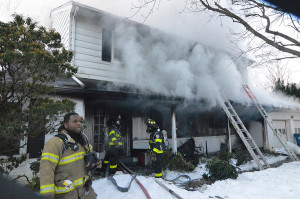 It took firefighters from Delaware and Pennsylvania about an hour to control fire in 100 block of Oldbury Drive in the Westgate Farms development. (Photo: Delaware Free News)