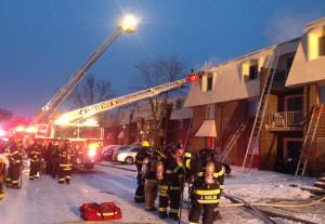 Fire on Winterhaven Drive in Autumn Park Apartments. (Photo: Delaware Free News)