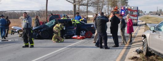 Accident scene on U.S. 113 at Avenue of Honor (Photo: Millsboro Fire Company)