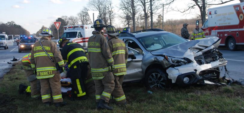 Accident scene on U.S. 113 at Avenue of Honor (Photo: Millsboro Fire Company)