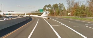 Northbound Route 1 approaching Interstate 95