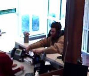 Surveillance image of robbery suspect at WSFS Bank near Rehoboth Beach released by Delaware State Police.