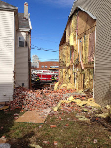 Home collapsed in the 1100 block of N. Heald St. in Wilmington. (Photo: Delaware Free News)