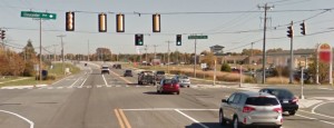 Middletown-Odessa Road (Route 299) at Gloucester Boulevard (Photo: Google maps)