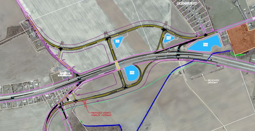 DelDOT plans for new interchange south of Frederica. 