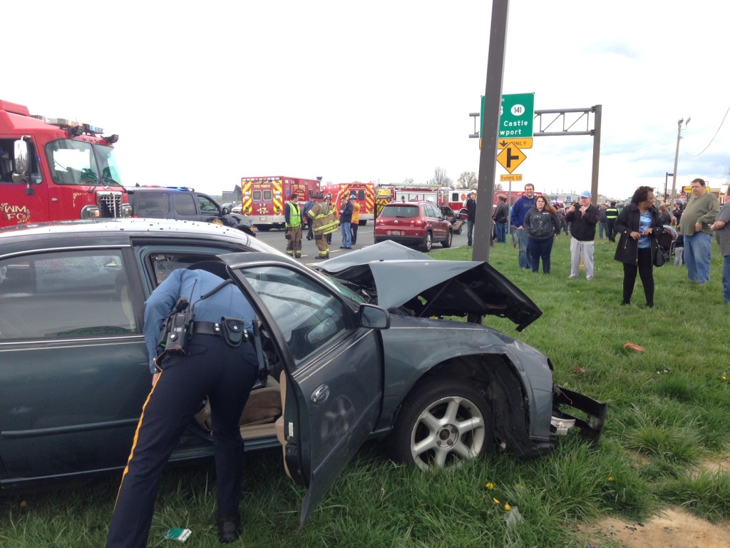 Crash on U.S. 13 in front of Airport Plaza (Photo: Delaware Free News)