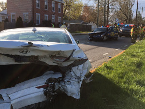 Delaware State Police cruiser and another car collided on Limestone Road in Stanton. (Photo: Delaware Free News)