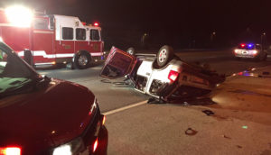 Southbound SUV crossed all lanes of the highway and hit stone wall on northbound side of Concord Pike (U.S. 202). (Photo: Delaware Free News)