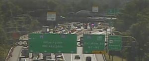 Crash on Interstate 95 near Route 141 overpasses (Photo: DelDOT traffic cam)