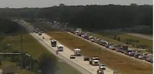Traffic cam at Old State Road shows southbound Route 1 motorists at a standstill at 1:05 p.m. (Photo: DelDOT)