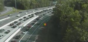 Southbound Route 1 approaching crash was jammed at 5:25 p.m. near Christiana Mall. (Photo: DelDOT traffic cam)