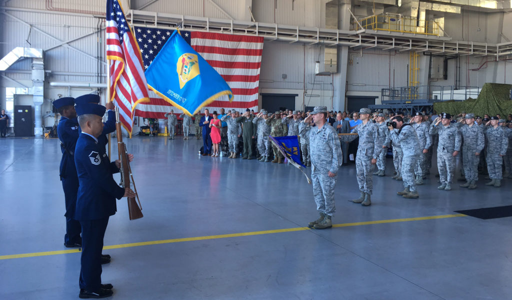 Welcome-home ceremony was held at Air National Guard main hangar at base near New Castle. (Photo: Delaware Free News)