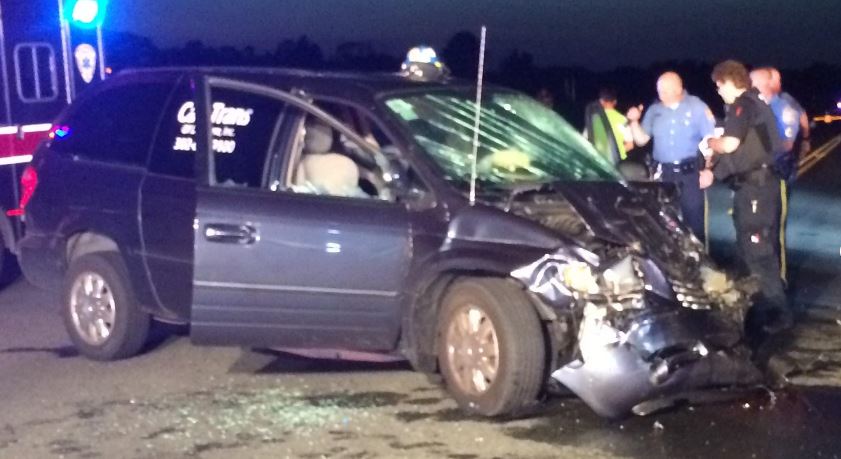 Driver of Chrysler Town & Country minivan was killed in crash with SUV west of Long Neck. (Photo: Indian River Volunteer Fire Company)