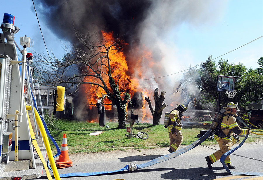 Fire destroyed house on Oyster House Road near Rehoboth Beach. (Photo: Rehoboth Beach Volunteer Fire Company)