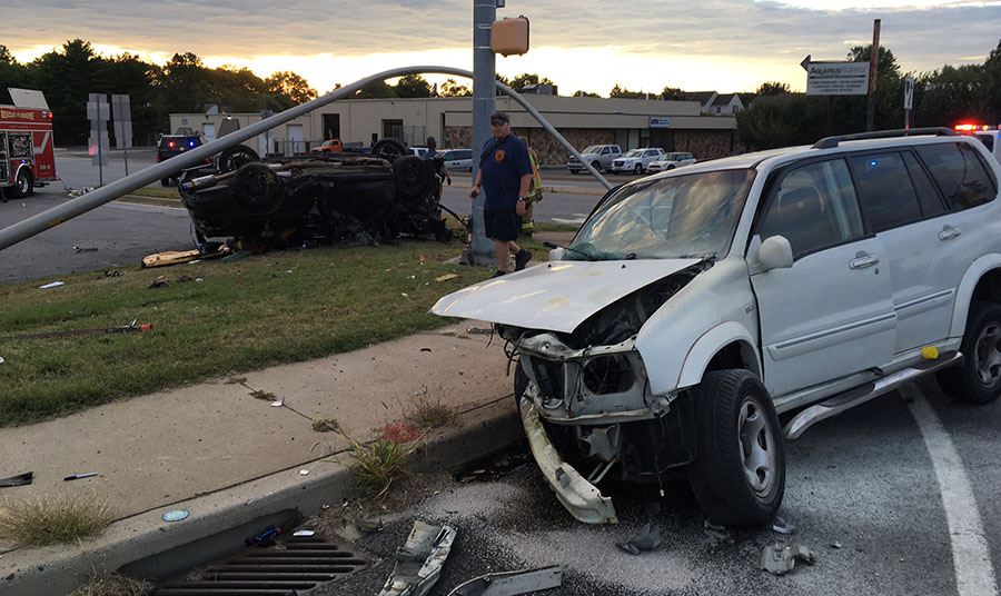 Crash on Basin Road (Route 141) (Photo: Delaware Free News)