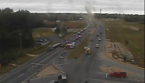 Crash on southbound Route 1 at Bowers Beach Road (Photo: DelDOT traffic cam)