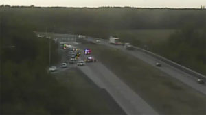 Southbound Route 1 traffic is diverted off the highway at Scarborough Road exit. (Photo: DelDOT traffic cam)