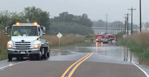 Flooding on River Road in New Castle (Photo: Delaware Free News)