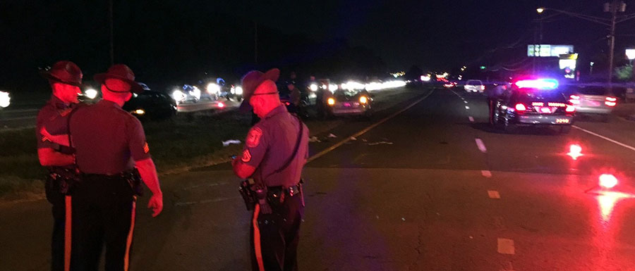 Police investigate after car struck woman on U.S. 40. (Photo: Delaware Free News)