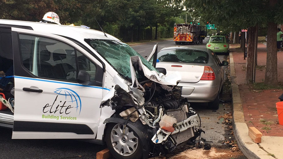 Crash scene at Eighth and Adams streets in Wilmington (Photo: Delaware Free News)
