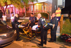Wounded man is taken to hospital. (Photo: Delaware Free News)