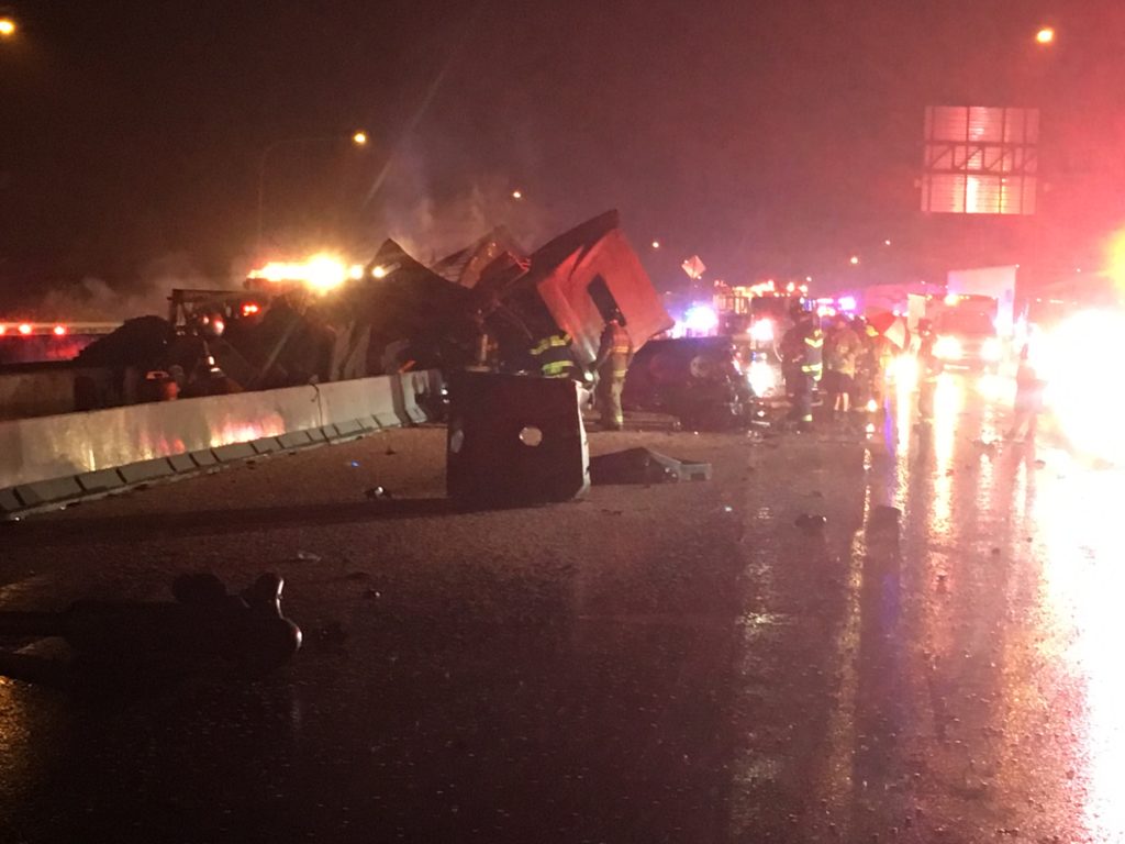 Crash scene on Interstate 95 (Photo: Delaware Free News)